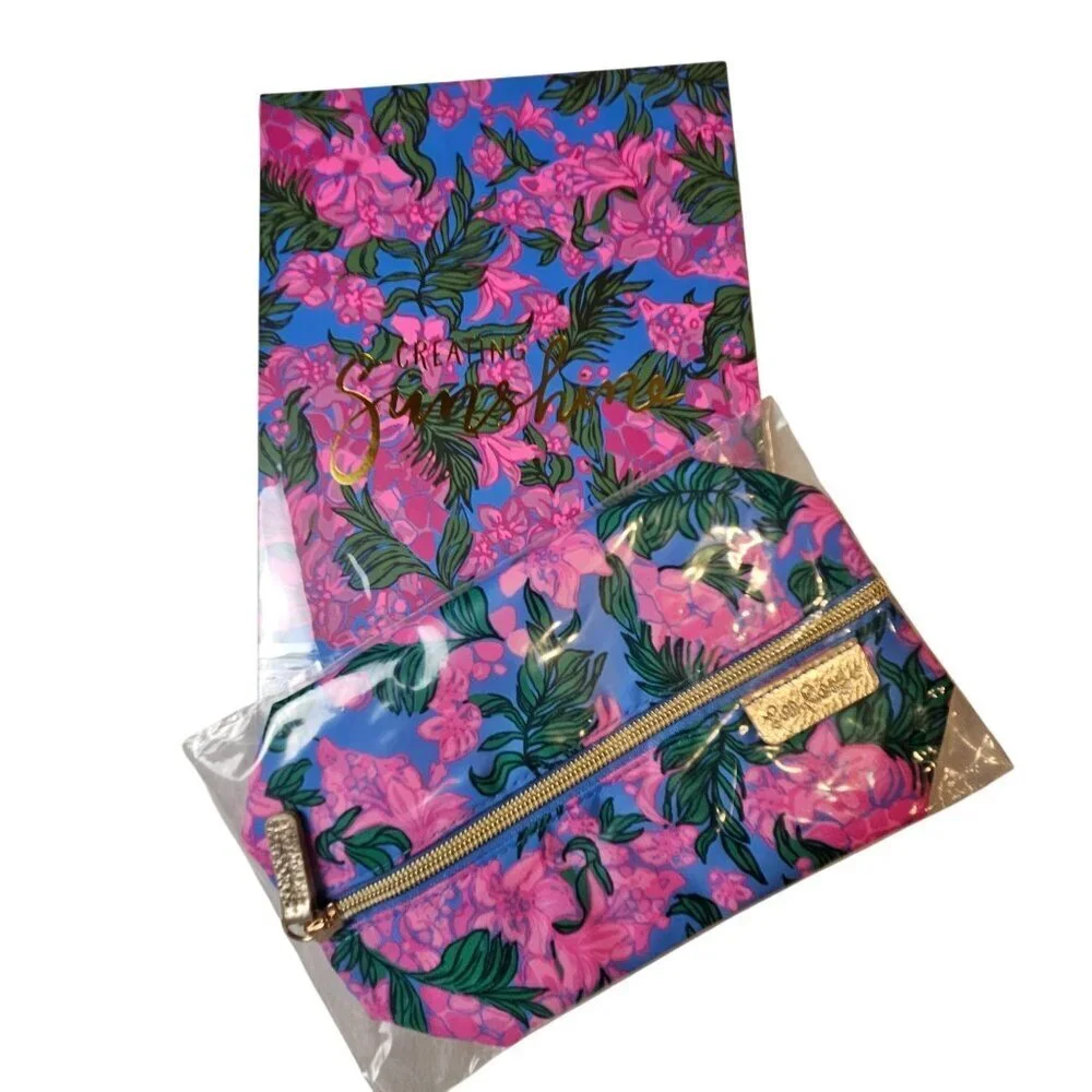 Lilly Pulitzer Creating Sunshine Sketchbook & Pencil Case Set Pink/Blue Flo